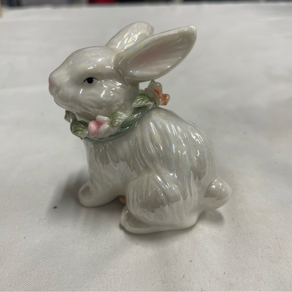 Ceramic Bunny Figurines (4) with Floral Accents 2” - Picture 2 of 14